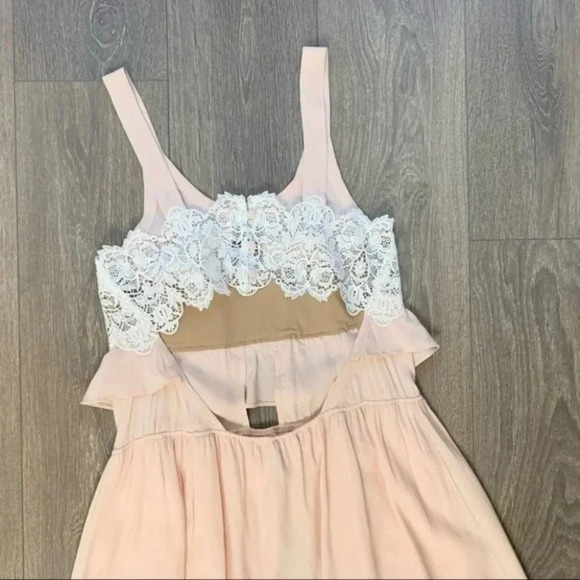 For Love and Lemons Women’s Sienna Mini Dress Keyhole Lace Dusty Rose Pink Small - Picture 14 of 16